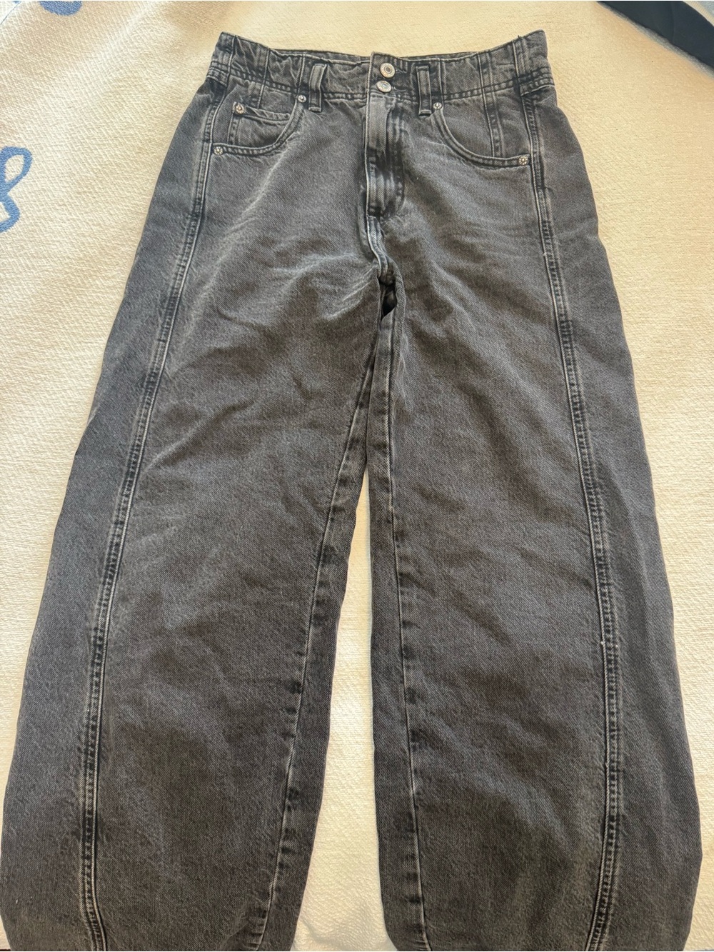 We The Free Relaxed Wide-Leg Washed Gray Jeans